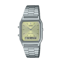 Vintage Light Green Dial Stainless Steel Watch AQ-230A-9A