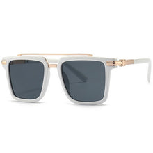 Milky White Mixed Matterial Dark-Grey Lens Sunglass
