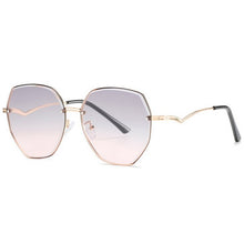 Peak Gold Mixed Matterial Grey-Pink Lens Sunglass