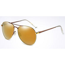 Tawny Brown Metal Mirrored Yellow Polarized Lens Sunglass