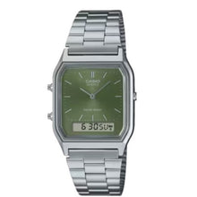 Casio Green Dial Stainless Steel Analog-Digital Watch for Unisex - AQ-230A-3AMQYDF