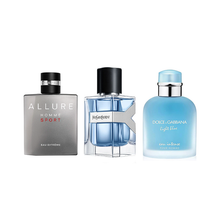 Fawaah Bundle for Men (Chanel Allure Homme Sport Eau Extreme + Yves Saint Laurent Y + Dolce & Gabbana Light Blue Eau Intense)