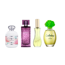 Fawaah Bundle for Women (Cabotine Gres + Cacharel Anais Anais + Giorgio Yellow + Lalique Amethyst)