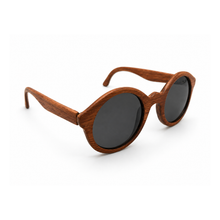 Handcrafted Wooden Oval Black Lens Color Sunglasses