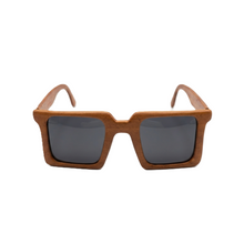 Handcrafted Wooden Square Black Lens Color Sunglasses