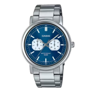Casio Blue Dial Stainless Steel Band Analog Watch for Men - MTP-E335D-2E1VDF