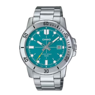 Casio Blue Dial Stainless Steel Analog Watch for Men - MTP-VD01D-3E2VUDF