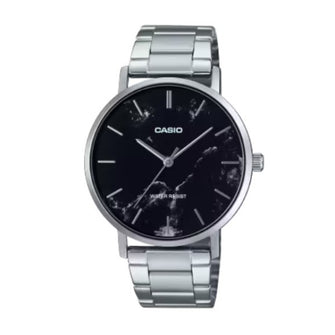 Casio Black Dial Stainless Steel Band Analog Watch for Men - MTP-VT01DM-1AUDF
