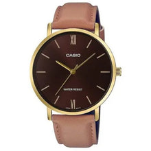 Casio Analog Brown Dial Leather Band Watch for Men - MTP-VT01GL-5BUDF