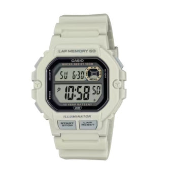 Casio Standard Digital Sports Watch for Men, White - WS-1400H-8AVDF