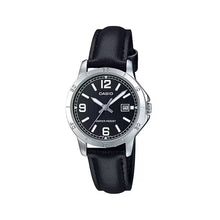 Casio Black Leather Analog Women's Watch - LTP-V004L-1BUDF