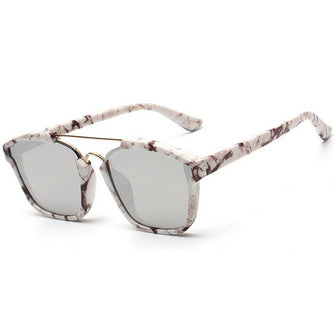 Li Black " White Mixed Material Mirror Silver Polarized Lens Sunglas