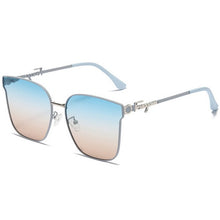 Sparkling Silver Metal Blue-Amber Polarized Lens Sunglass