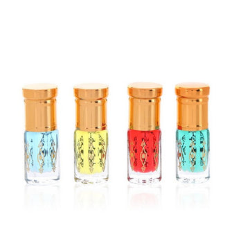 Rainbow Musk Set - Red, Yellow, Green & Blue By Al Hakimi Fragrances - 1/4 Tola