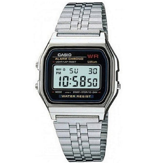 Casio Men Classic Black Dial Stainless Steel Strap Unisex Watch - A159WA-N1DF