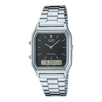 Casio Men Silver Analog/Digital Stainless Steel Strap Watch - AQ-230A-1DMQ